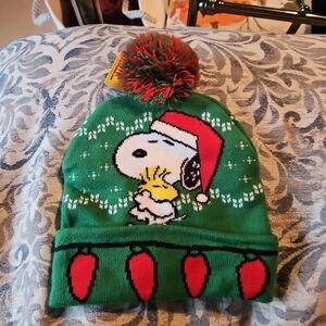 Peanuts Green Snoopy Holiday Kids Hat